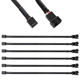 KUOQIY 6 PCS Computer PC Fan Power Cable 1 to 1 Converter, 4 Pin PWM Fan Splitter Cables, Male to Female Extending Fan Cables, for Computer Case 4-Pin/3-Pin Cooling Fan Cable