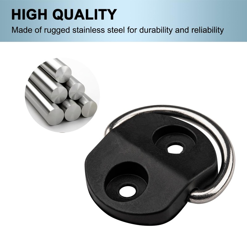 VEHIRIE 6 Pcs D-Ring Tie Downs Small D-Rings Anchor Lashing