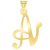 Jewelry America Solid 14k Yellow Gold Uppercase Script Initial A