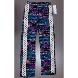 Vintage Havana Girls Geometric Print Lounge Pant with Crochet Accent Size M