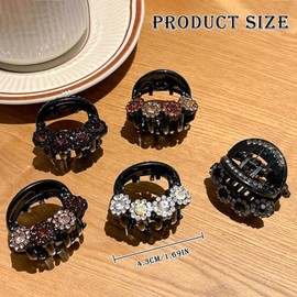 MOTIBACK Haarspangen Kleine 5 Stück Strass, Funkelnde Kristall Haarklammern mit Rutschfester Klammerung, Ideal für Alltag & Party Styling, Elegante Haaraccessoires für Damen & Mädchen