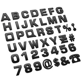 Lamoutor 43Pcs Car Emblem Letters Sticker DIY 3D Chrome Number Symbol Badge Decal（Black）