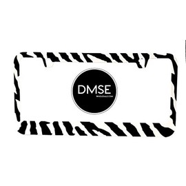 DMSE Zebra Black and White Stripes Animal Print Universal Metal License Plate Frame Cool Decorative Design for Any Vehicle (Zebra)