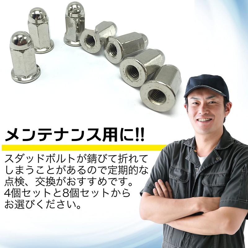 M6 General Purpose External Hexagon Flange Nut Muffler Long Nickel