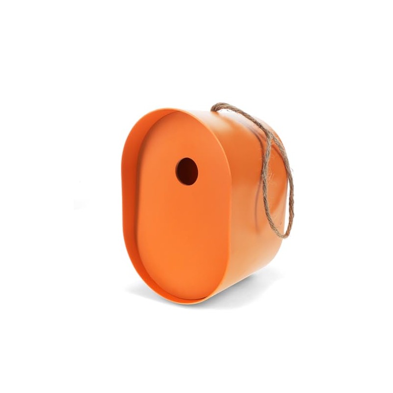 Oval Bamboo Fibre Birdhouse - Orange