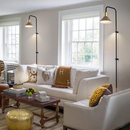 HOMLUCE Plug in Wall sconces Set of Two with Switch, Indoor Horn Cover Wall Mounted Lamp with E26 Base, Long Wall Light for Bedroom Living Room Study Hallway Bedside（2PCS）