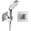 Adjustable Shower Head Holder Adhesive & Drill 2-in-1 with 360°
