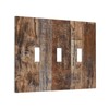 Rustic Brown Wood Grain 3 Gang Artistic Light Switch Covers