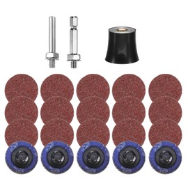 QUARKZMAN 23-Piece Quick Release Discs Set 1 Inch Roll Lock Sanding Discs with 1/4 Inch Shank Pad Holder 60 Grit Surface Conditioning Disc for Polishing Rust Removal