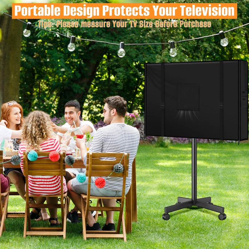 LYHNMW Mobile Outdoor TV Stand Cover, Heavy Duty 600D Oxford