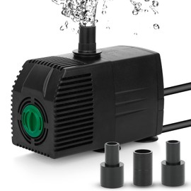 BARST Submersible Water Pump, 200GPH Aquarium Pump with Pre-Filter Screen, Adjustable Fountain Pump with 3 Nozzles and 6ft Power Cord for Fish Tank, Pond,Hydroponics, Outdoor Waterfall 800L/H,12W