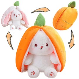phxdance Easter Bunny Plush Toy, 18 cm Carrot Cuddly Toy, Kawaii Rabbit, Stuffed Toy, Rabbit, Hide and Search, Stuffed Toy, Plush Rabbit, Carrot, Cuddly Toy, Easter Bunny Doll, Gift for Children