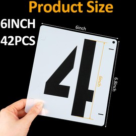 42 PCS Letter Stencils 6 Inch, Interlocking Craft Stencils Kit, Reusable Plastic Alphabet Templates on Wood, Wall, Rock, Fabric, Sign, School DIY Art Projects (Alphabet & Numbers & Symbols)