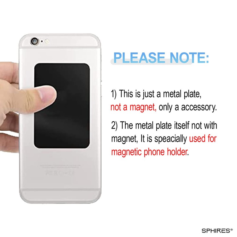 sphires 4 Pack Metal Plate for Magnetic Phone Car Mount