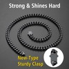 Black Men's Thick Necklace Chain 24inch Long Chain Cuban Link