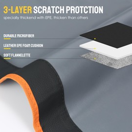 RAYIOU 3Pcs Fender Covers for Mechanics, Durable Microfiber Leather, Anti-Scratch Car Fender Protector Mats for Sedan Truck or Station Wagon Automotive - Size M