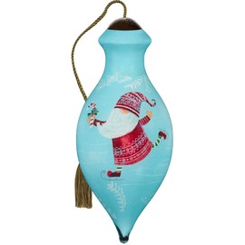 Ne’Qwa Art by Precious Moments Gnome Much Fun Tatyana Starikova Hand-Painted Blown Glass Ornament, Holiday Décor, Christmas Tree