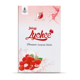 Eco Juicyy Lychee Premium Incense Sticks | Pack of 6 Boxes | 100 GMS Each | Long - Lasting Incense Sticks for Divine & Specially for Freshening Your Space | No Charcoal Agarbatti | Dhoop Chaon & Co.