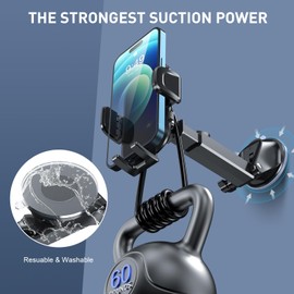 Generic TEKING Car Phone Holder, 2024 Newest Cell Phone Mount [Upgraded & Stable] for Car Windshield Dashboard Air Vent 3 in 1, Hand Free Mount for All Smartphones - Highlights Agri Material(Black)