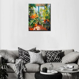 An Art image of a Large Plant Paint by Numbers Kits for Adults DIY Canvas Oil Painting Acrylic Pigment Kits Colorful Plants Paint by Number Home Wall Art Decor Gift Artwork 16x20In (Frameless)