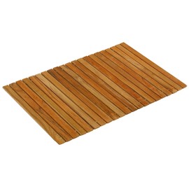 Bare Decor Asi Genuine Teak Wood Flexible Table Top Placemat or Sofa Arm Tray, 1 Mat