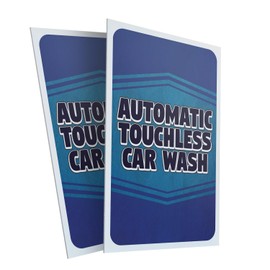 Automatic Touchless Car Wash (2-Pack) 24" x 36" Plastic Signs | Sign Insert 4mm Corrugated Plastic Signs Storefront Window Poster