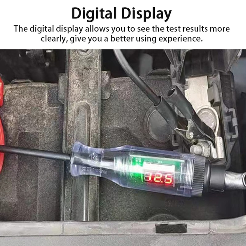 Eacam Portable Circuit Tester, 3-48V Automotive Electric Digital Display Circuit
