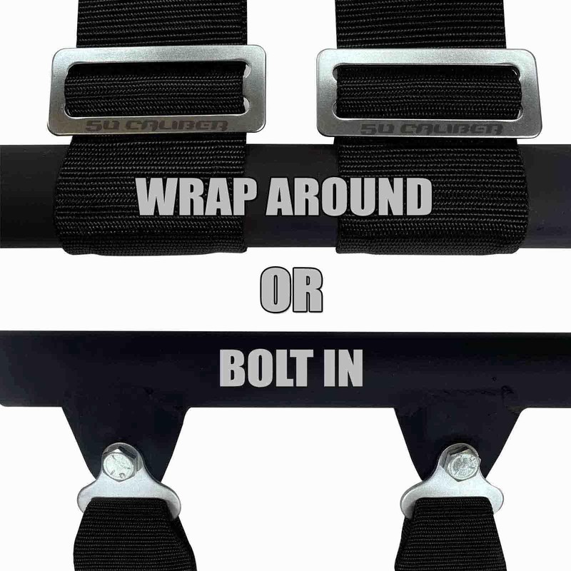 1pc Black 5 Point Harness for Bucket Seat, Latch Release,