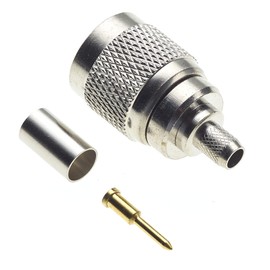 N Male Crimp Type RG59U - N-Type Plug for RG8X RG-8X LMR240, RF Coaxial Adapter Plug Nickel-Plated with Gold Pins Machined Brass Construction - Pack of 2