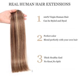 Human Hair Clip in Extensions,120g 8pcs Lace Clip in Human Hair Extensions 18inch Straight Clip in Real Hair Extensions 4/27 Balayage Strawberry Blonde to Medium Brown Remy Hair Clip In Extensions