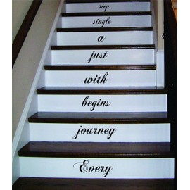 Every Journey Stairs Quote Decal Sticker Wall Vinyl Art Home Family
