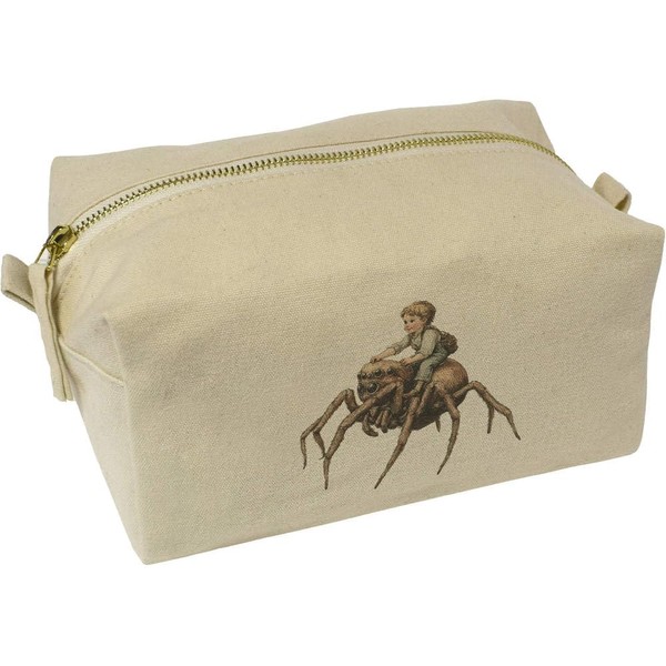 'Boy Riding a Spider' Canvas Wash Bag/Makeup Case (CS00040149)