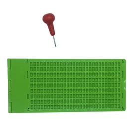 Brailletafel 9 Zeilen 28 Zeichen pro Zeil Braille Schreibtafel mit Griffel 2 stücke (Grün)