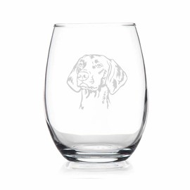 YmeerGifts Vizsla Face - Vizsla Wine Glass - Stemless Wine Glass - Cute Vizsla Gifts For Dog Lovers With Vizsla - Dog Wine Glass - Vizsla Gift - Dog Gift, 15oz, Transparent
