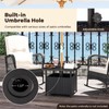 HAPPYGRILL Wicker Patio Umbrella Table with 1.57” Umbrella Hole, Outdoor