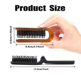Foldable Hair Brush,Collapsable Portable Pocket Boar Bristle Hair Brush,Mini Folding Hairbrush Comb,Small Mini Compact Hairbrush Pocket Size Comb,Travel Folding Hair Brush (Brown)