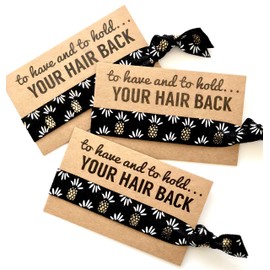 To Have & To Hold Your Hair Back Bachelorette Hair Tie Party Favors | Pineapple Print Hair Ties