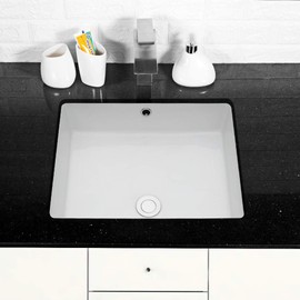 Rectangle Bathroom Sink Undermount - Lordear 18'' Undermount Vessel Sink Rectangle Pure White Porcelain Ceramic Lavatory Vanity Sink
