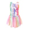 EQSJIU Girls Dance Dress Stripe Unicorn Shinny Leotard with Skirt