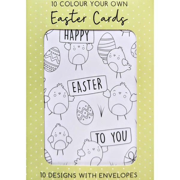 10 Colour Your Own Easter Cards with Envelopes - Eco