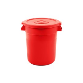 PRO&Family 20 Gallon Trash Can with Lid Round Ingredient Storage Containers Recycling Bin Kitchen Garbage Can Office Garbage Can Trash Barrel Plastic Barrel Yard Waste Bin Outdoor Trashcan (1, Red)