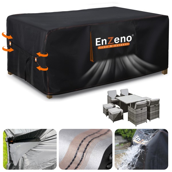 Enzeno Cube Garden Table Coverwith Air Vent 126X126cm Garden Furniture