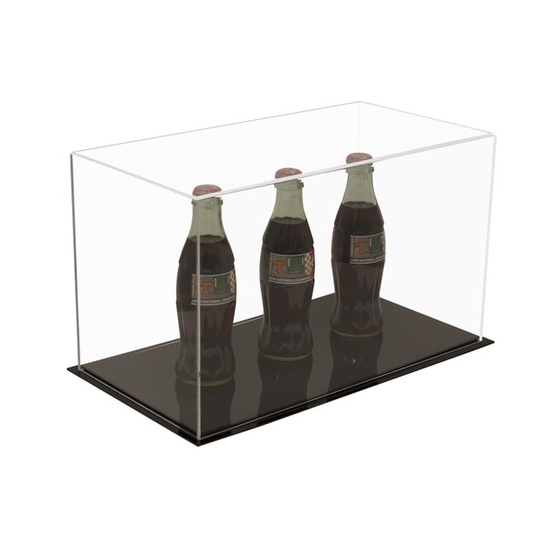 Better Display Cases Versatile Acrylic Clear Display Case - Medium Rectangle Box with Black Base 15" x 8" x 9" (A013-CDS)