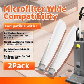 Terixe 2-Pack MicroFilter fit for SEBO Auto-X S | Replacement Vacuum Filters for Windsor Sensor S12/S15/XP/SR & Essential G1 G2 Upright Vacuums |Replacement for Part#5301 5036ER Micro Hygiene Filter