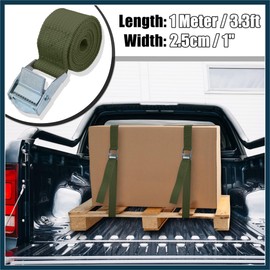 TUCKBOLD 4pcs 3.3ft Car Cargo Tie Down Straps with Cam Lock Buckle Army Green Automotive Parts
