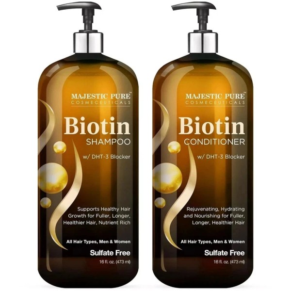 Branded Biotin Shampoo and Conditioner Set with DHT Blocker Complex