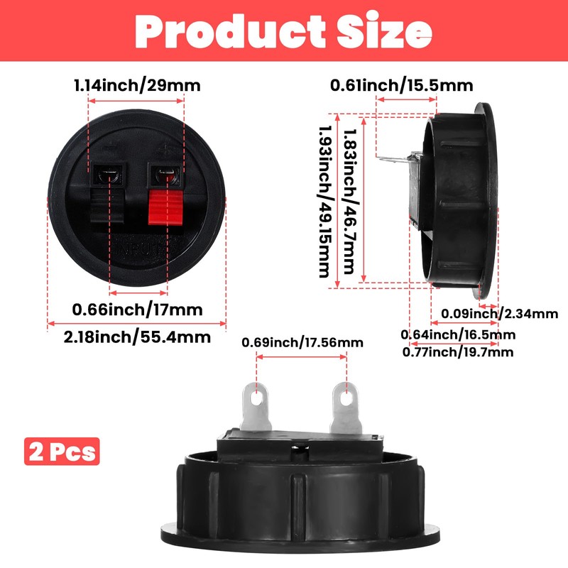 2 PCS Speaker Terminals, Sub Box Terminals Speaker Box Terminal