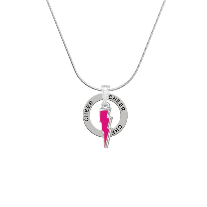 Delight Jewelry Silvertone Hot Pink Lightning Bolt - Cheer Ring