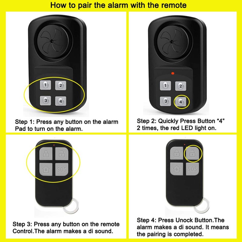 Outdoor Door Gate Alarm with Remote Control, Wireless Weatherproof Entry
