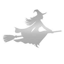 Sticker Witch on Broom I 15 cm I Silver I for Car, Truck, Motorcycle, Scooter, Vehicles, Laptops, Notebooks, Stickers, Witch Sticker I kfz521